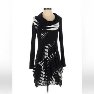 Sao Paulo black and white cowl neck and mesh dress, size 4